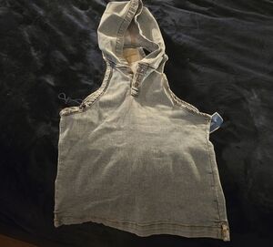 Denim Sleeveless Hooded Top, stretchy fabric. Super fun top!